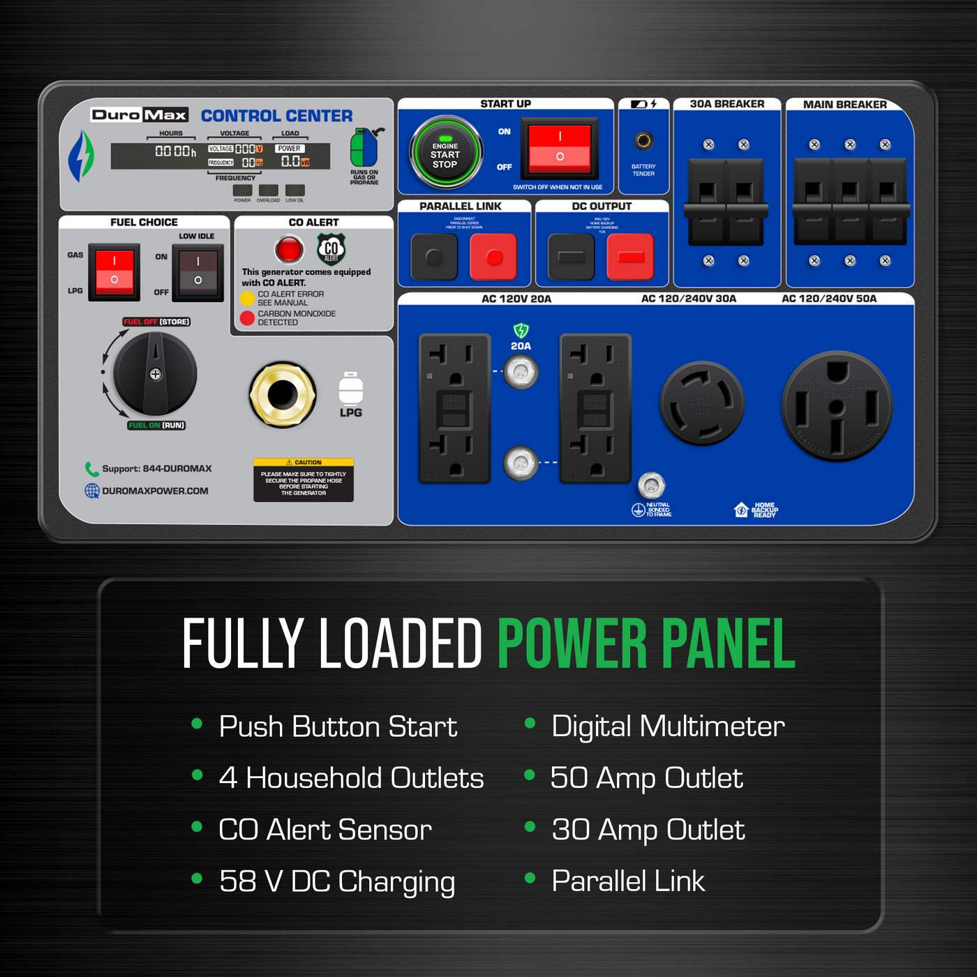 DuroMax  11,000 Watt Portable Dual Fuel Inverter Generator w/ CO Alert