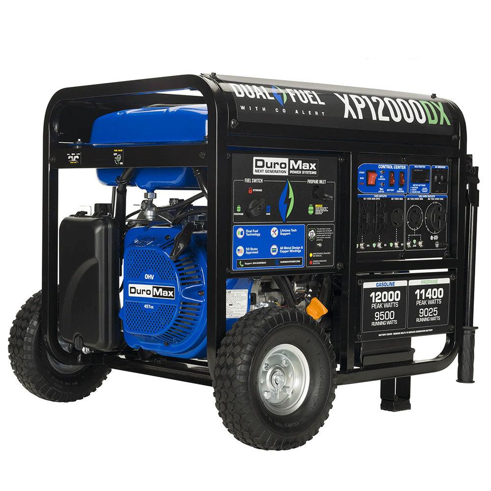 DuroMax  12,000 Watt Dual Fuel Portable Generator w/ CO Alert