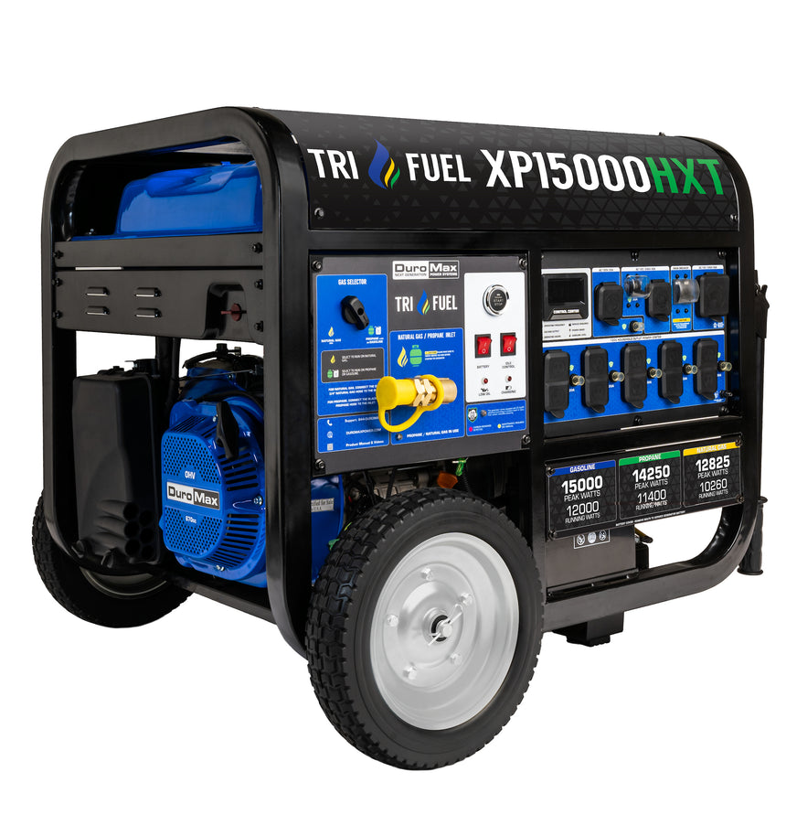 DuroMax  15,000 Watt Electric Start Tri-Fuel Portable Generator