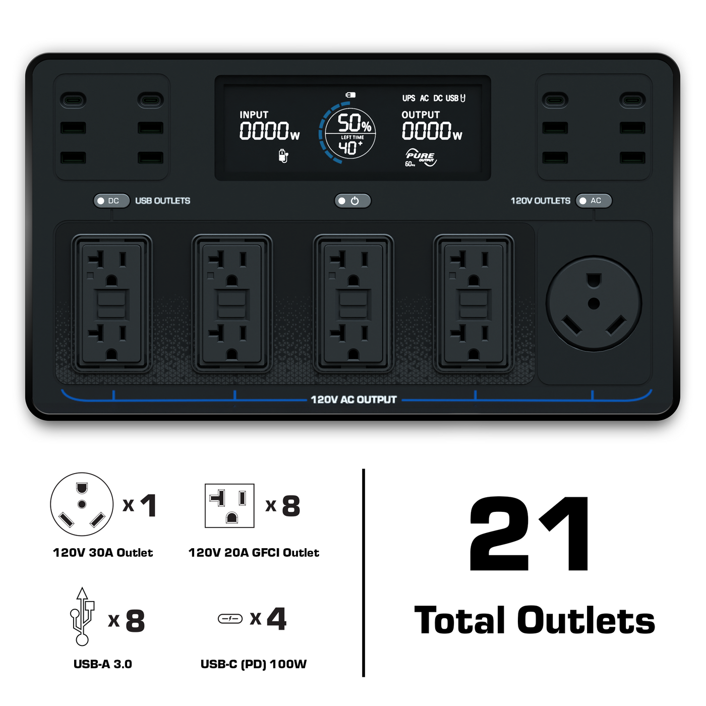 DuroMax  2000 Watt 1843 Wh LiFePO4 Portable Battery Backup Power Station