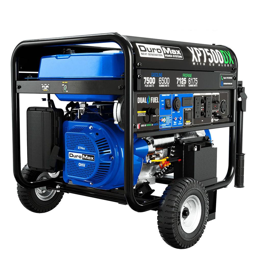 7,500 Watt Dual Fuel Portable Generator w/ CO Alert – DuroMax Power ...